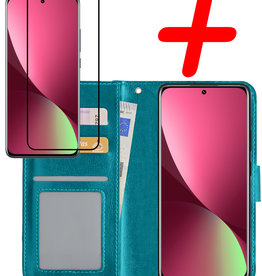 BASEY. BASEY. Xiaomi 12X Hoesje Bookcase Turquoise Met Screenprotector