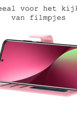 BASEY. Hoes Geschikt voor Xiaomi 12X Hoesje Bookcase Hoes Flip Case Book Cover Met 2x Screenprotector - Hoesje Geschikt voor Xiaomi 12X Hoes Book Case Hoesje - Lichtroze