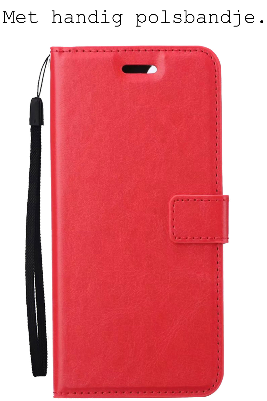 BASEY. Hoes Geschikt voor Xiaomi 12X Hoesje Bookcase Hoes Flip Case Book Cover Met 2x Screenprotector - Hoesje Geschikt voor Xiaomi 12X Hoes Book Case Hoesje - Rood