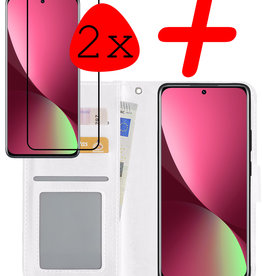 BASEY. BASEY. Xiaomi 12X Hoesje Bookcase Wit Met 2x Screenprotector