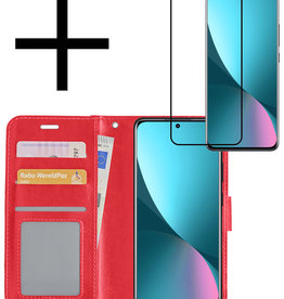 NoXx NoXx Xiaomi 12X Hoesje Bookcase Rood Met Screenprotector