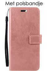 NoXx Hoes Geschikt voor Xiaomi 12X Hoesje Book Case Hoes Flip Cover Wallet Bookcase Met Screenprotector - Rosé goud