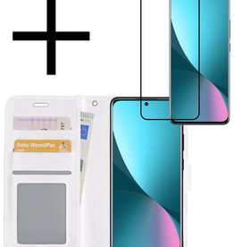 NoXx NoXx Xiaomi 12X Hoesje Bookcase Wit Met Screenprotector