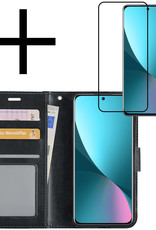 NoXx Hoes Geschikt voor Xiaomi 12X Hoesje Book Case Hoes Flip Cover Wallet Bookcase Met Screenprotector - Zwart
