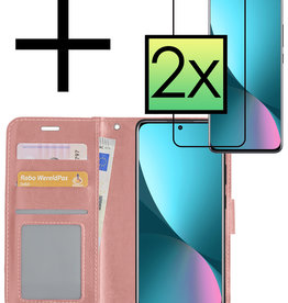 NoXx NoXx Xiaomi 12X Hoesje Bookcase Rose Goud Met 2x Screenprotector