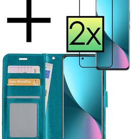 NoXx NoXx Xiaomi 12X Hoesje Bookcase Turquoise Met 2x Screenprotector