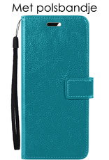 NoXx Hoes Geschikt voor Xiaomi 12X Hoesje Book Case Hoes Flip Cover Wallet Bookcase Met 2x Screenprotector - Turquoise