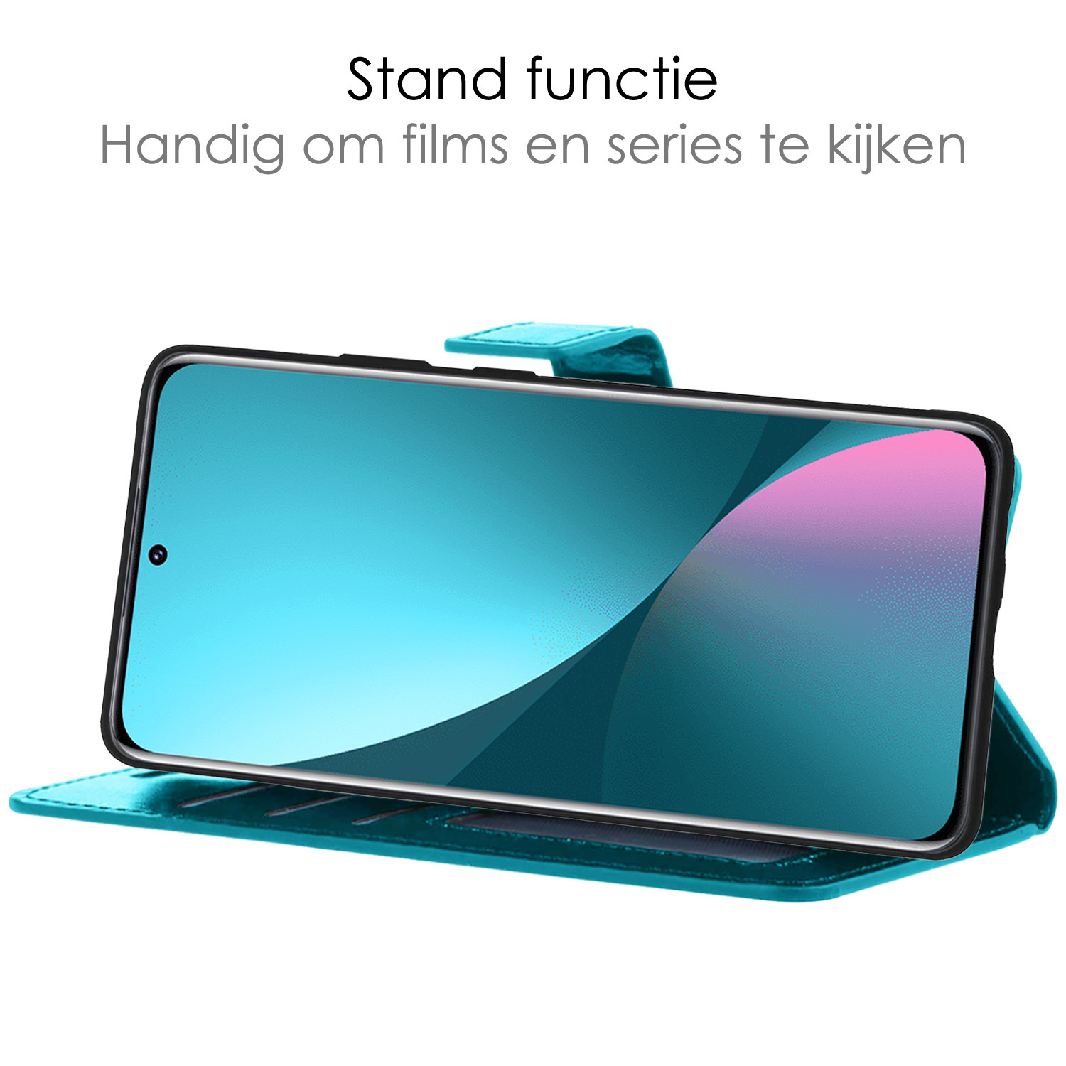 NoXx Hoes Geschikt voor Xiaomi 12X Hoesje Book Case Hoes Flip Cover Wallet Bookcase Met 2x Screenprotector - Turquoise