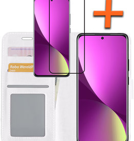 Nomfy Nomfy Xiaomi 12X Hoesje Bookcase Wit Met Screenprotector