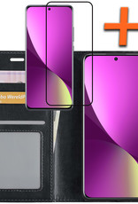 Nomfy Xiaomi 12X Hoes Bookcase Flipcase Book Cover Met Screenprotector - Xiaomi 12X Hoesje Book Case - Zwart