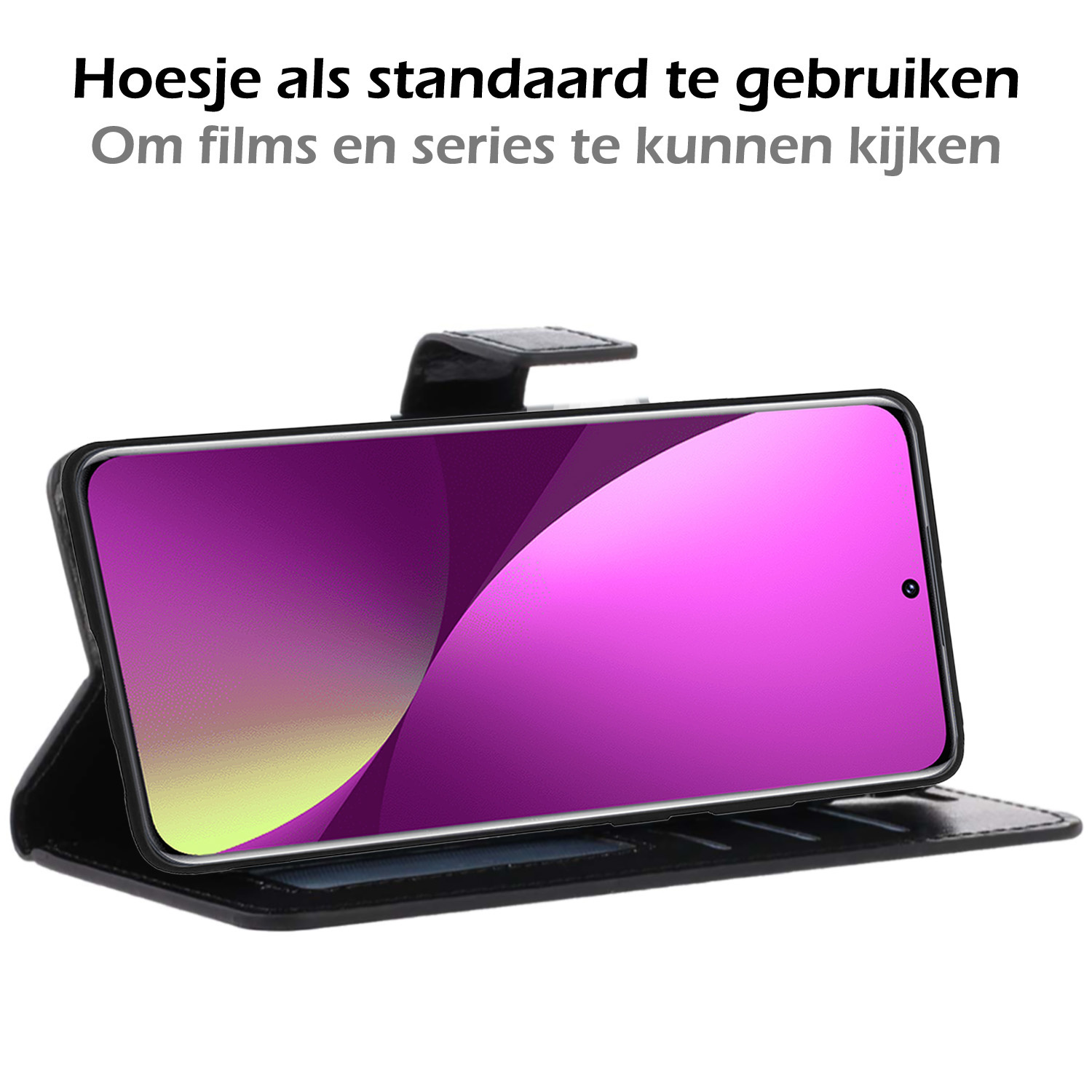 Nomfy Hoesje Geschikt voor Xiaomi 12X Hoes Bookcase Flipcase Book Cover Met Screenprotector - Hoes Geschikt voor Xiaomi 12X Hoesje Book Case - Zwart