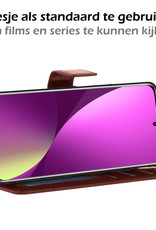 Nomfy Hoesje Geschikt voor Xiaomi 12X Hoes Bookcase Flipcase Book Cover Met 2x Screenprotector - Hoes Geschikt voor Xiaomi 12X Hoesje Book Case - Bruin