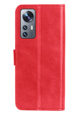 Nomfy Xiaomi 12X Hoes Bookcase Flipcase Book Cover Met 2x Screenprotector - Xiaomi 12X Hoesje Book Case - Rood