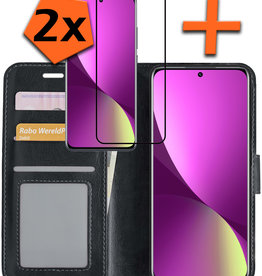 Nomfy Nomfy Xiaomi 12X Hoesje Bookcase Zwart Met 2x Screenprotector