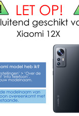 NoXx Hoes Geschikt voor Xiaomi 12X Hoesje Book Case Hoes Flip Cover Wallet Bookcase Met 2x Screenprotector - Turquoise