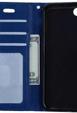 Hoes voor iPhone SE 2020 Hoes Bookcase Flipcase Book Cover - Hoes voor iPhone SE 2020 Hoesje Book Case - Donker Blauw