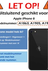 Nomfy Hoesje Geschikt voor iPhone 7 Hoes Bookcase Flipcase Book Cover - Hoes Geschikt voor iPhone 7 Hoesje Book Case - Donkerblauw
