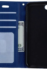 Nomfy Hoesje Geschikt voor iPhone 14 Pro Max Hoes Bookcase Flipcase Book Cover - Hoes Geschikt voor iPhone 14 Pro Max Hoesje Book Case - Donkerblauw