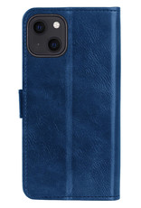 Nomfy Hoesje Geschikt voor iPhone 13 Hoes Bookcase Flipcase Book Cover - Hoes Geschikt voor iPhone 13 Hoesje Book Case - Donkerblauw