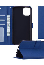 Nomfy Hoesje Geschikt voor iPhone 11 Pro Hoes Bookcase Flipcase Book Cover - Hoes Geschikt voor iPhone 11 Pro Hoesje Book Case - Donkerblauw