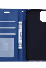Nomfy Hoesje Geschikt voor iPhone XR Hoes Bookcase Flipcase Book Cover - Hoes Geschikt voor iPhone XR Hoesje Book Case - Donkerblauw