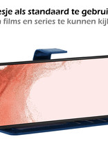 Nomfy Hoesje Geschikt voor Samsung S22 Ultra Hoes Bookcase Flipcase Book Cover - Hoes Geschikt voor Samsung Galaxy S22 Ultra Hoesje Book Case - Donkerblauw