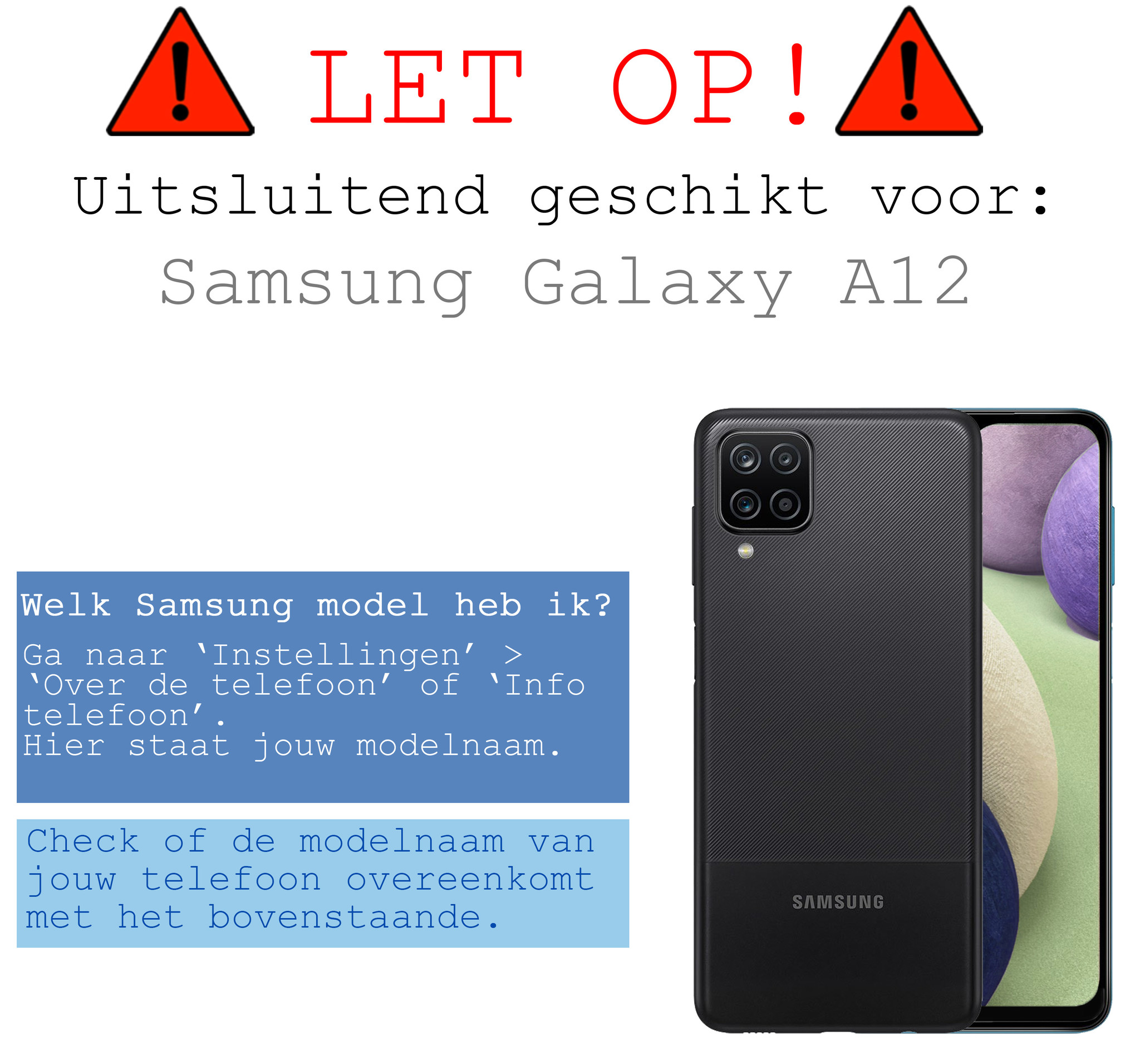 BASEY. Hoes Geschikt voor Samsung A12 Hoesje Bookcase Hoes Flip Case Book Cover - Hoesje Geschikt voor Samsung Galaxy A12 Hoes Book Case Hoesje - Donkerblauw