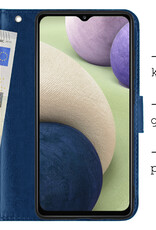 BASEY. Hoes Geschikt voor Samsung A12 Hoesje Bookcase Hoes Flip Case Book Cover - Hoesje Geschikt voor Samsung Galaxy A12 Hoes Book Case Hoesje - Donkerblauw