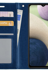 BASEY. Hoes Geschikt voor Samsung A12 Hoesje Bookcase Hoes Flip Case Book Cover - Hoesje Geschikt voor Samsung Galaxy A12 Hoes Book Case Hoesje - Donkerblauw