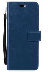 Samsung S22 Hoes Bookcase Flipcase Book Cover - Samsung Galaxy S22 Hoesje Book Case - Donker Blauw