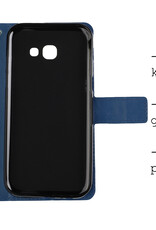 BASEY. Hoes Geschikt voor Samsung A5 2016/2017 Hoesje Bookcase Hoes Flip Case Book Cover - Hoesje Geschikt voor Samsung Galaxy A5 2016/2017 Hoes Book Case Hoesje - Donkerblauw