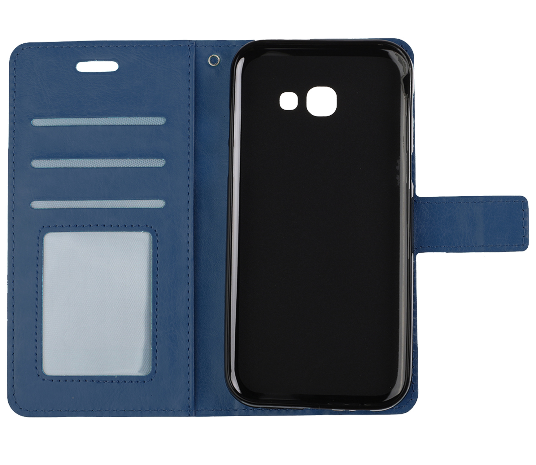 BASEY. Hoes Geschikt voor Samsung A5 2016/2017 Hoesje Bookcase Hoes Flip Case Book Cover - Hoesje Geschikt voor Samsung Galaxy A5 2016/2017 Hoes Book Case Hoesje - Donkerblauw