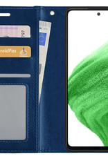 Nomfy Hoesje Geschikt voor OPPO A53 Hoes Bookcase Flipcase Book Cover - Hoes Geschikt voor OPPO A53 Hoesje Book Case - Donkerblauw