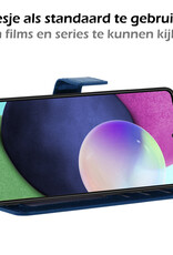 Nomfy Hoesje Geschikt voor Samsung A52 Hoes Bookcase Flipcase Book Cover - Hoes Geschikt voor Samsung Galaxy A52 Hoesje Book Case - Donkerblauw