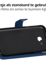 Nomfy Hoesje Geschikt voor Samsung A5 2016/2017 Hoes Bookcase Flipcase Book Cover - Hoes Geschikt voor Samsung Galaxy A5 2016/2017 Hoesje Book Case - Donkerblauw