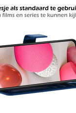 Nomfy Hoesje Geschikt voor Samsung A12 Hoes Bookcase Flipcase Book Cover - Hoes Geschikt voor Samsung Galaxy A12 Hoesje Book Case - Donkerblauw