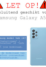 BASEY. Hoes Geschikt voor Samsung A52 Hoesje Bookcase Hoes Flip Case Book Cover - Hoesje Geschikt voor Samsung Galaxy A52 Hoes Book Case Hoesje - Donkerblauw