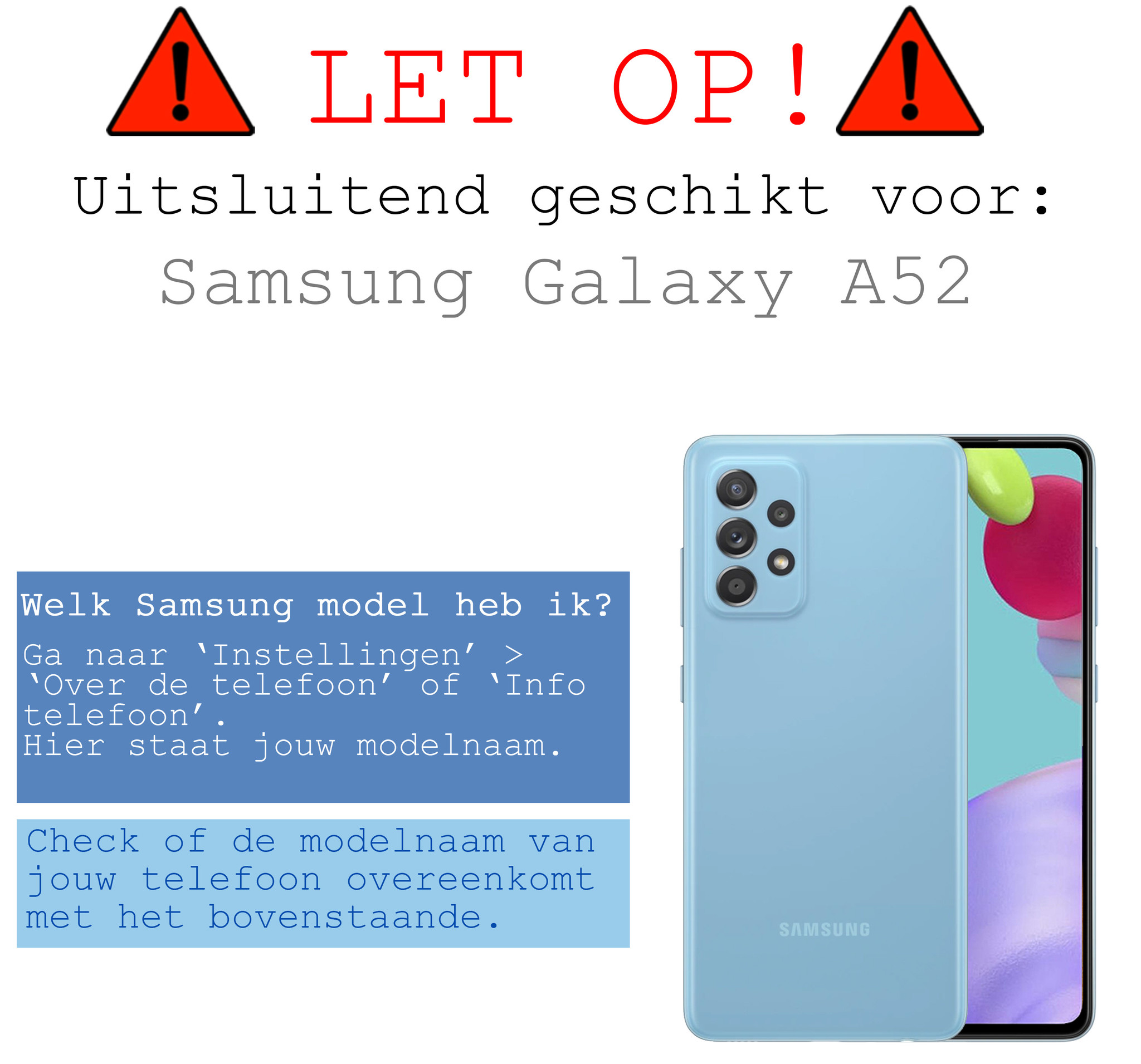 BASEY. Hoes Geschikt voor Samsung A52 Hoesje Bookcase Hoes Flip Case Book Cover - Hoesje Geschikt voor Samsung Galaxy A52 Hoes Book Case Hoesje - Donkerblauw