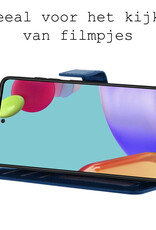 BASEY. Hoes Geschikt voor Samsung A52 Hoesje Bookcase Hoes Flip Case Book Cover - Hoesje Geschikt voor Samsung Galaxy A52 Hoes Book Case Hoesje - Donkerblauw