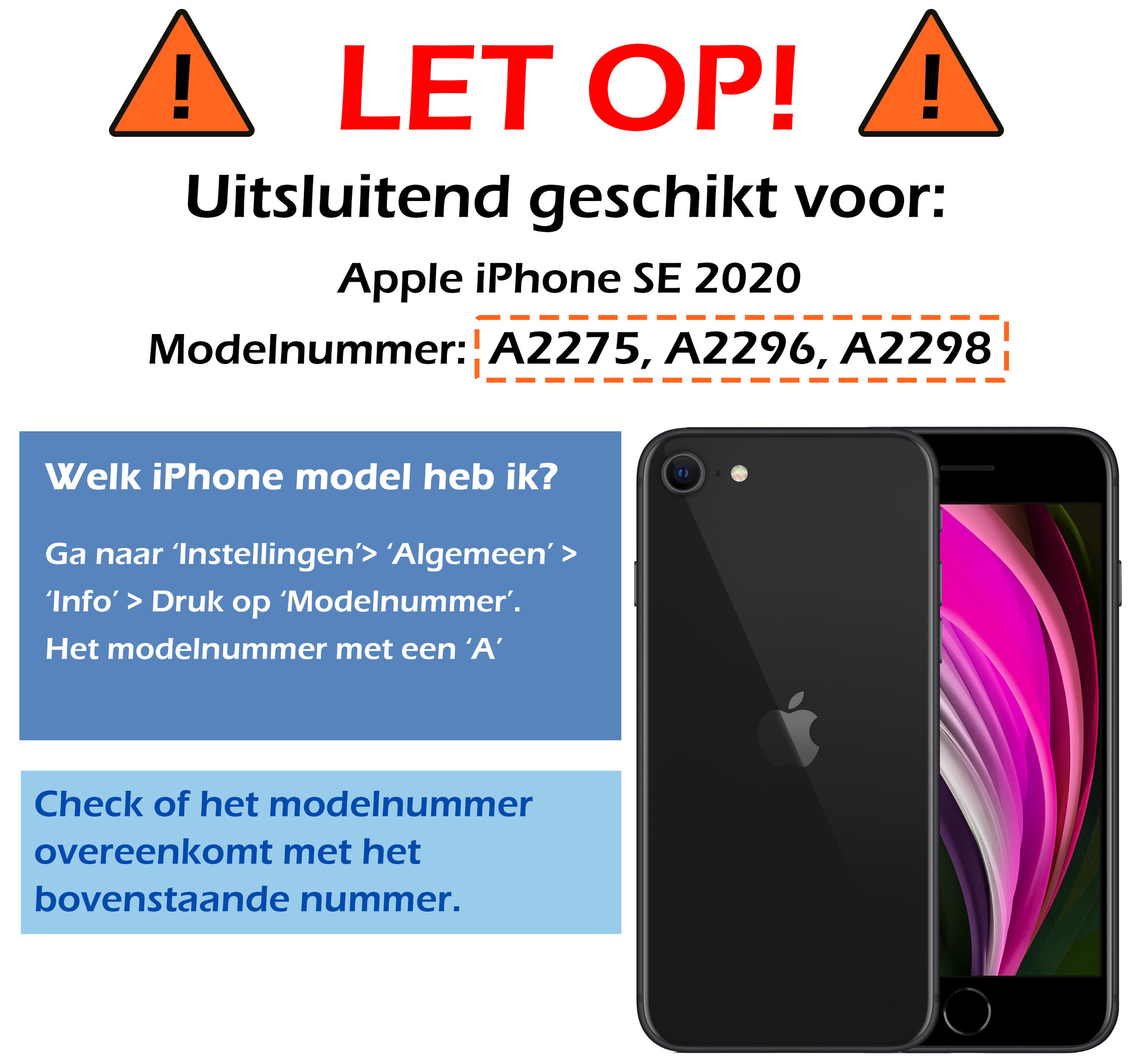 NoXx Hoes Geschikt voor iPhone SE 2020 Hoesje Book Case Hoes Flip Cover Wallet Bookcase - Donkerblauw