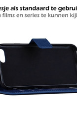 NoXx Hoes Geschikt voor iPhone SE 2020 Hoesje Book Case Hoes Flip Cover Wallet Bookcase - Donkerblauw