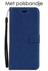 NoXx Hoes Geschikt voor iPhone SE 2022 Hoesje Book Case Hoes Flip Cover Wallet Bookcase - Donkerblauw