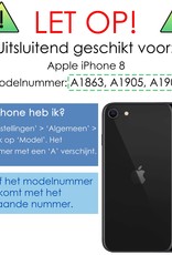 NoXx Hoes Geschikt voor iPhone 8 Hoesje Book Case Hoes Flip Cover Wallet Bookcase - Donkerblauw