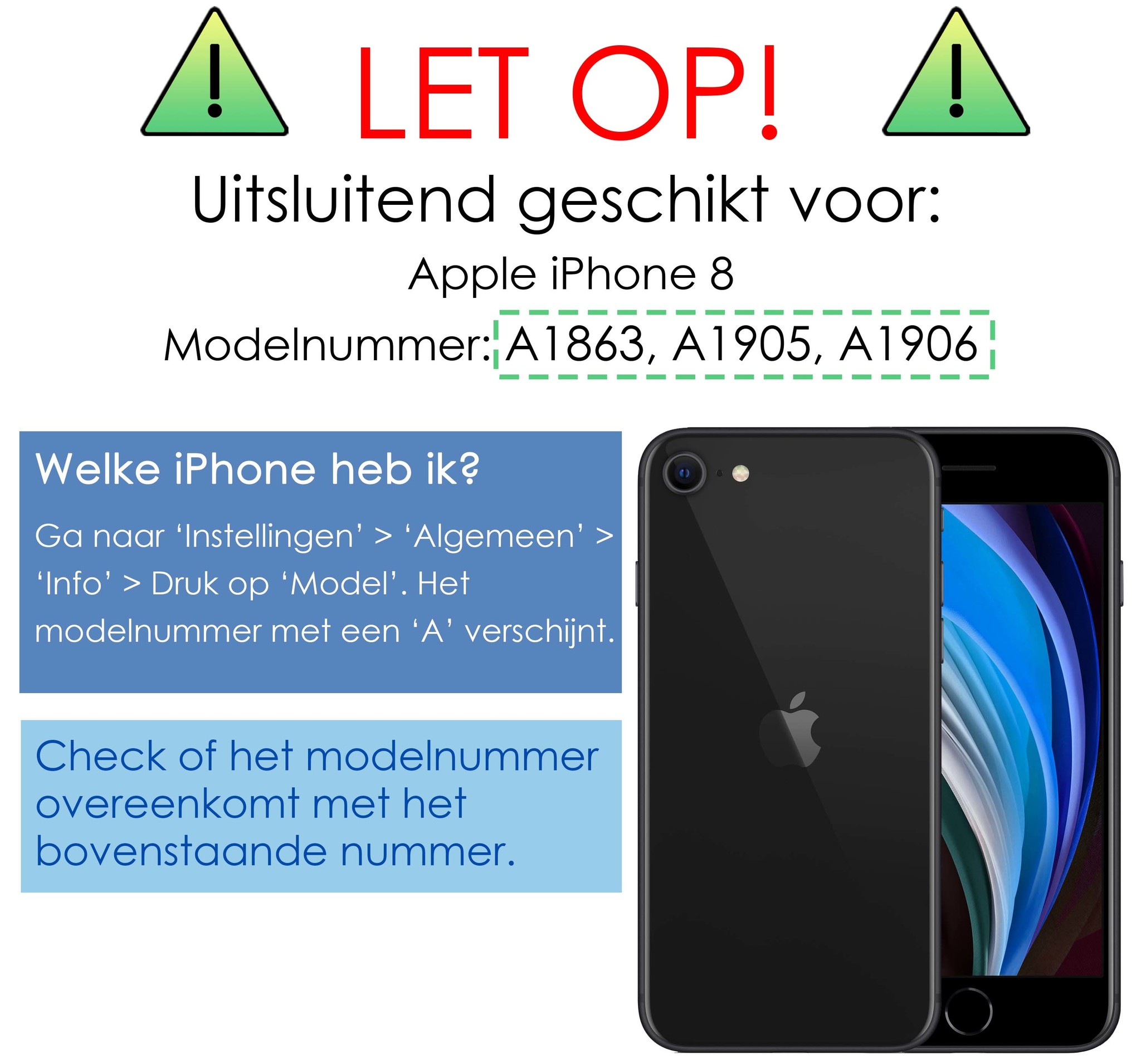 NoXx Hoes Geschikt voor iPhone 8 Hoesje Book Case Hoes Flip Cover Wallet Bookcase - Donkerblauw