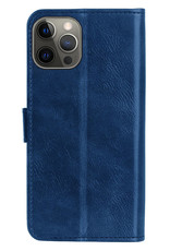 NoXx Hoes Geschikt voor iPhone 14 Pro Max Hoesje Book Case Hoes Flip Cover Wallet Bookcase - Donkerblauw