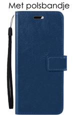 NoXx Hoes Geschikt voor iPhone 14 Plus Hoesje Book Case Hoes Flip Cover Wallet Bookcase - Donkerblauw