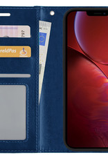 NoXx Hoes Geschikt voor iPhone 14 Hoesje Book Case Hoes Flip Cover Wallet Bookcase - Donkerblauw