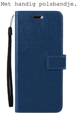 BASEY. Hoes Geschikt voor iPhone 13 Pro Hoesje Bookcase Hoes Flip Case Book Cover - Hoesje Geschikt voor iPhone 13 Pro Hoes Book Case Hoesje - Donkerblauw