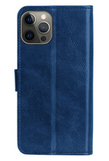 BASEY. Hoes Geschikt voor iPhone 14 Hoesje Bookcase Hoes Flip Case Book Cover - Hoesje Geschikt voor iPhone 14 Hoes Book Case Hoesje - Donkerblauw