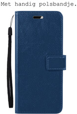BASEY. Hoes Geschikt voor iPhone 14 Plus Hoesje Bookcase Hoes Flip Case Book Cover - Hoesje Geschikt voor iPhone 14 Plus Hoes Book Case Hoesje - Donkerblauw
